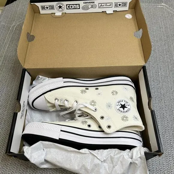 Converse CTAS Eva Lift Hi Egret White Pale Surplus A13447C Size 7 Kids - Picture 2 of 6